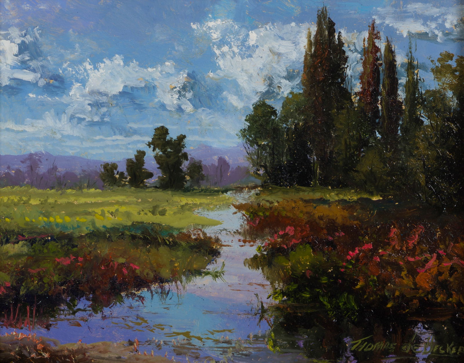 Thomas DeDecker (American, b.1951) 'Flowing Meadow' Oil on Board (1 of 5)