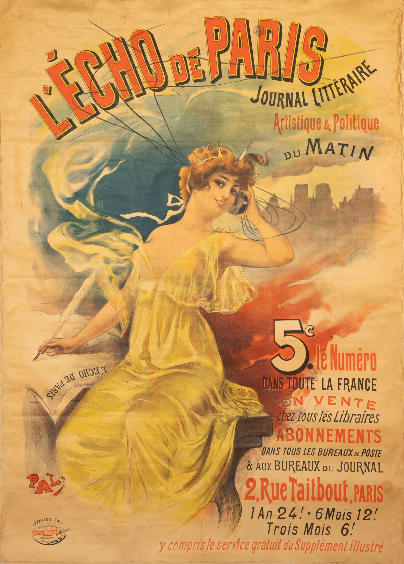 Jean de Paleologue (Romanian, 1855-1942) 'L'Echo de Paris' Poster (1 of 6)