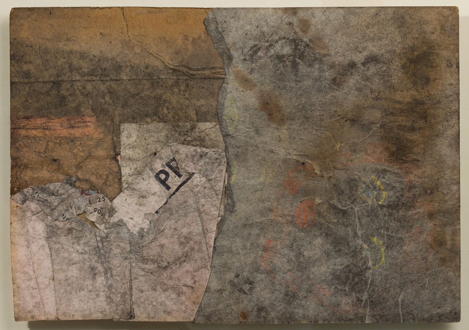 Robert Nickle (American, 1919-1980) Collage: Robert Nickle (American, 1919-1980) Collage 1963, signed verso, float mounted under glass in a metallic frame Property from: an Estate, Chicago (West Ridge), Illinois Height: 9 1/2 inches, Width: 13 1