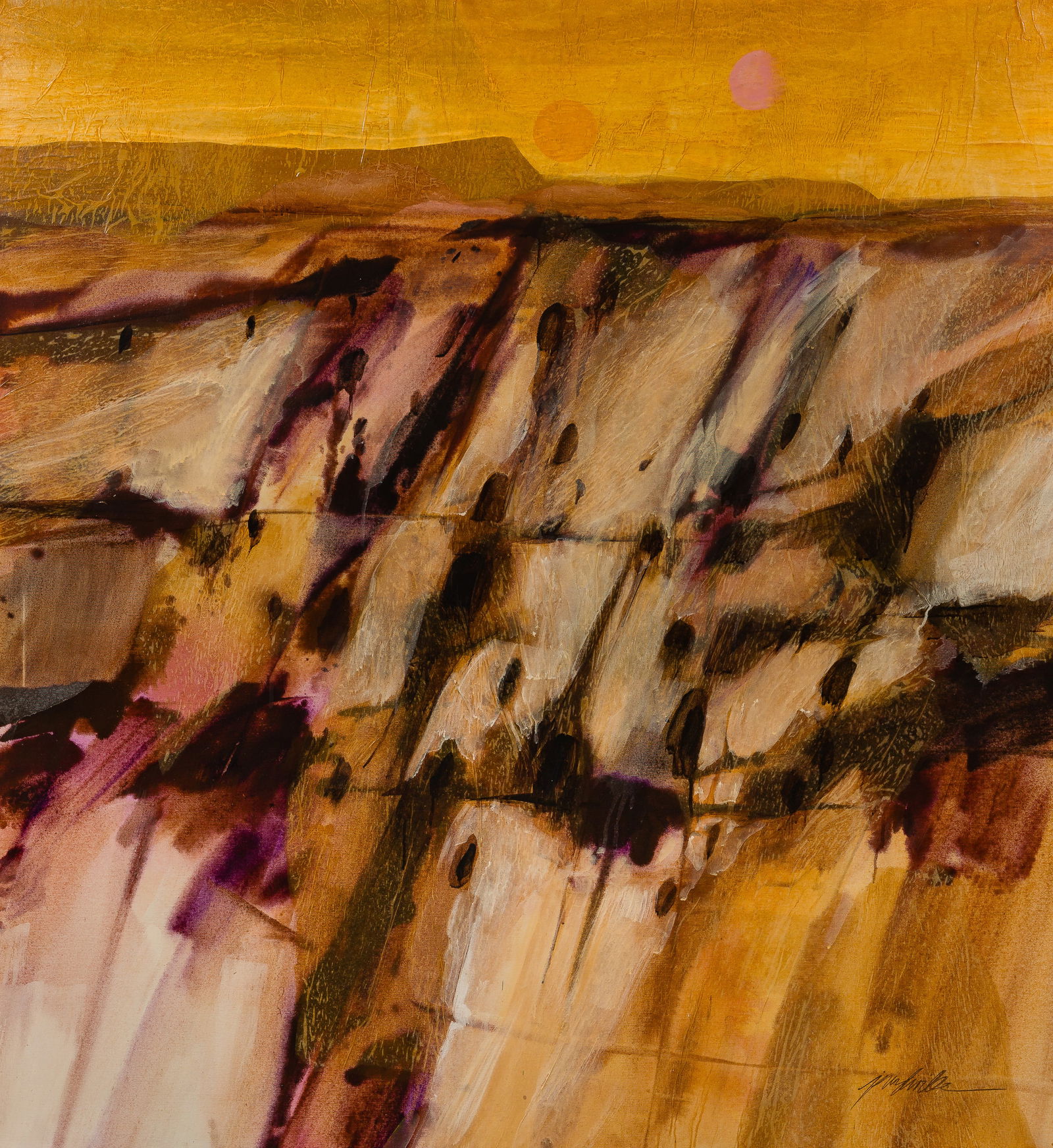 Jim Prindiville (American, b.1941) 'Cliff Dwellings' Mixed Media on Canvas (1 of 5)