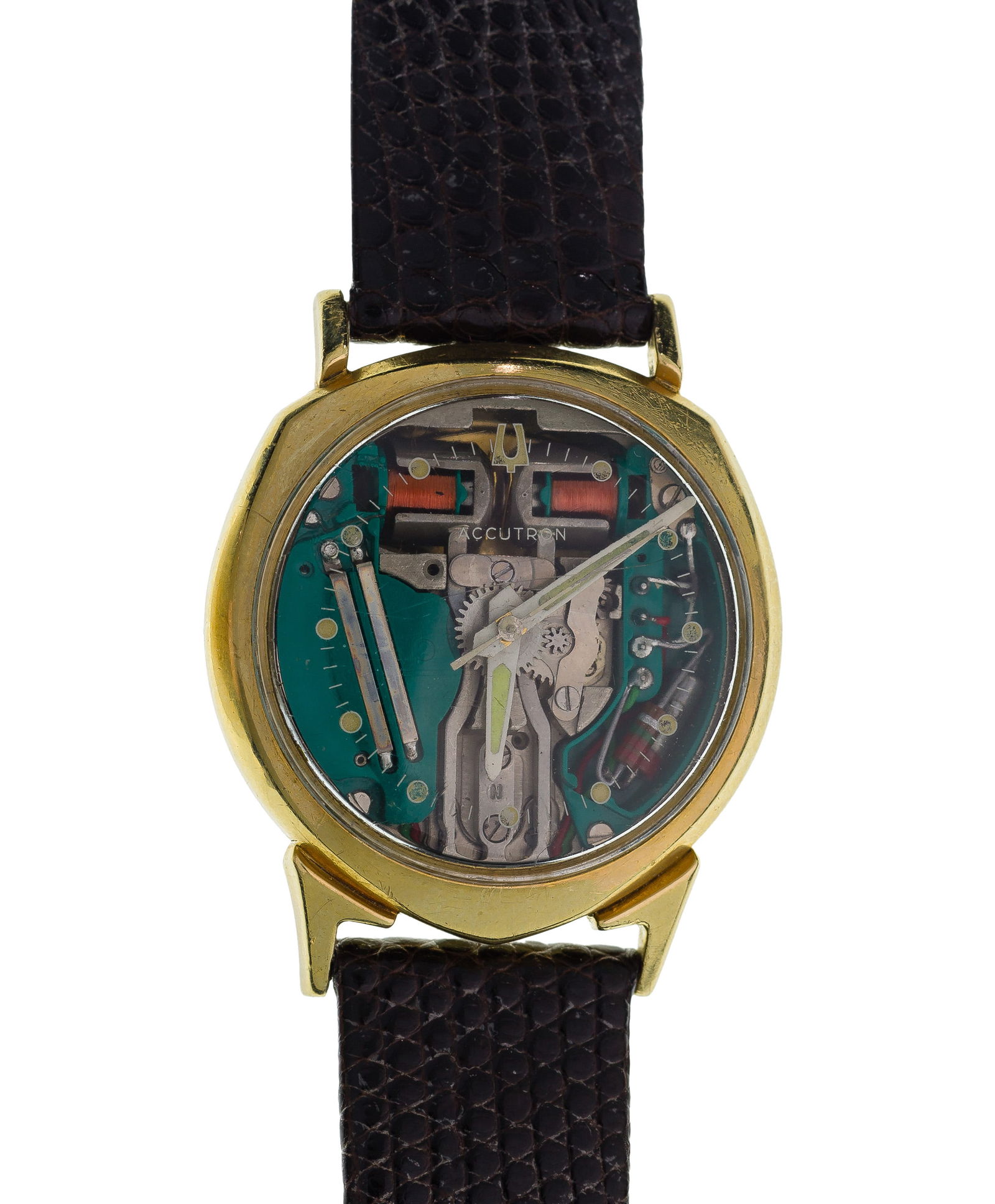 Bulova Accutron Spaceview 14k Yellow Gold Case Wristwatch (1 of 4)