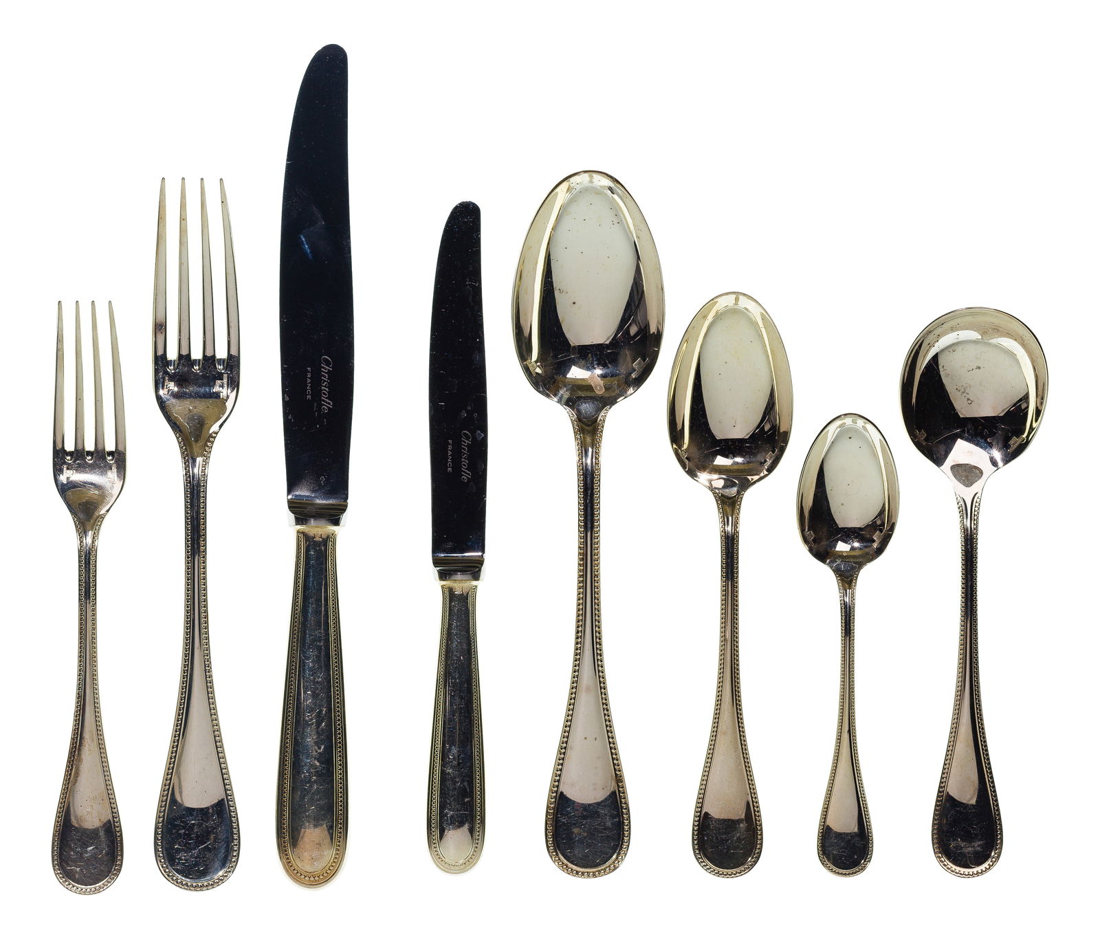 Christofle Perles Silverplate Flatware Service (1 of 2)