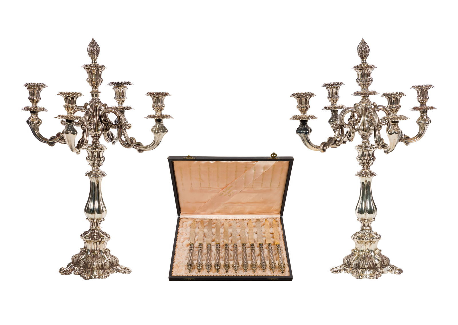 Mixed Silver Weighted Candelabra (1 of 5)