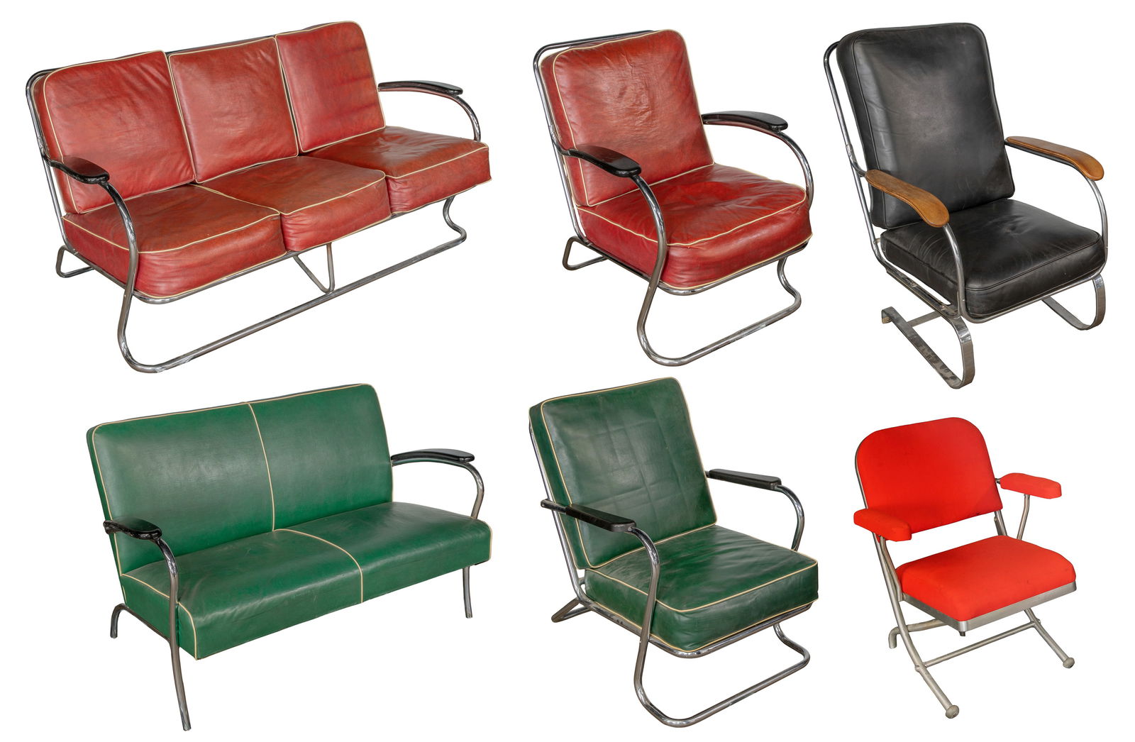 Attributed to K. E. M. Weber for Lloyd Chrome and Vinyl Furniture Assortment (1 of 13)