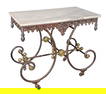 French Iron and Marble Baker Table