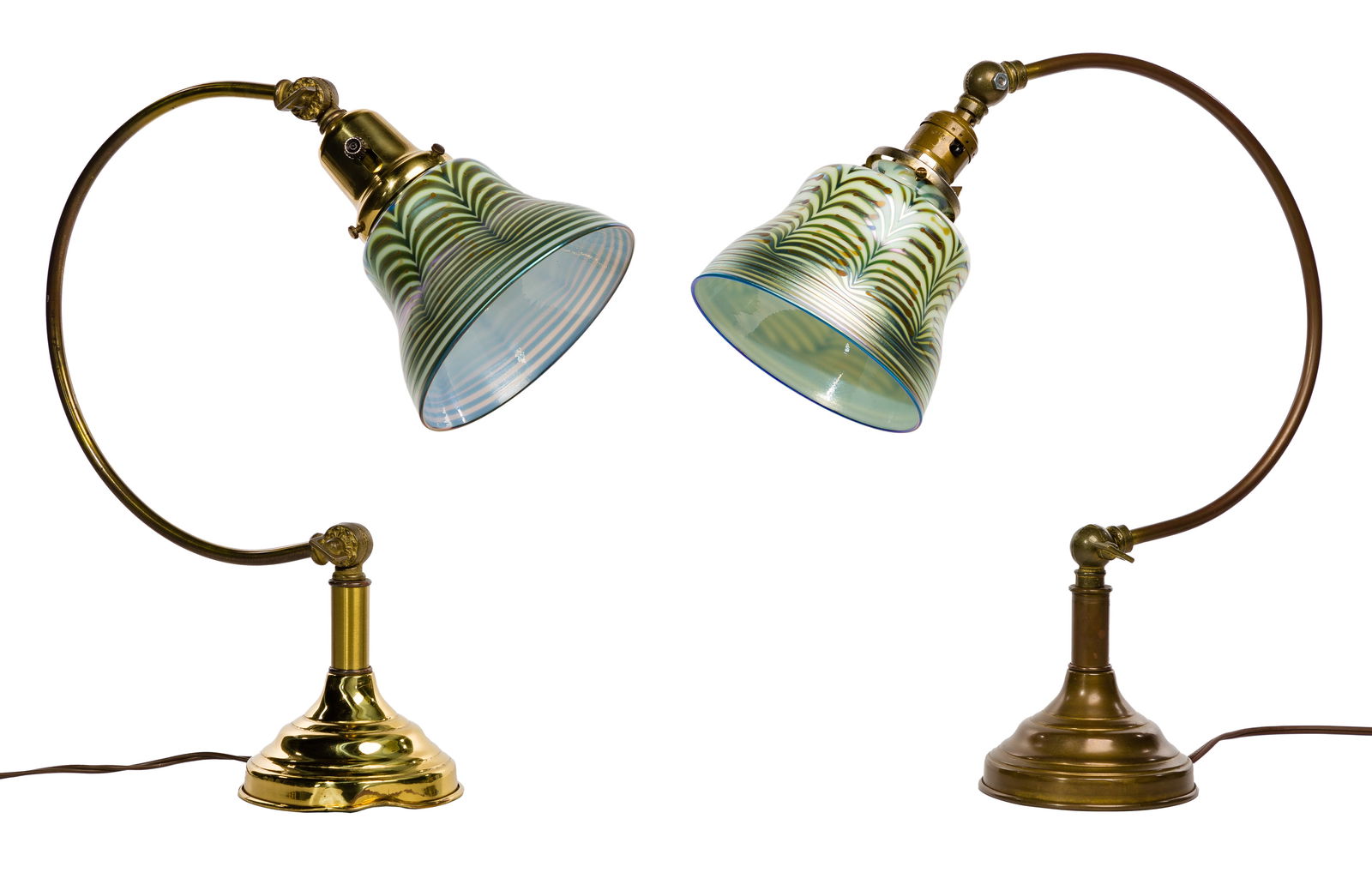 Larcomb and Wicht Art Glass and Brass Table Lamps (1 of 9)