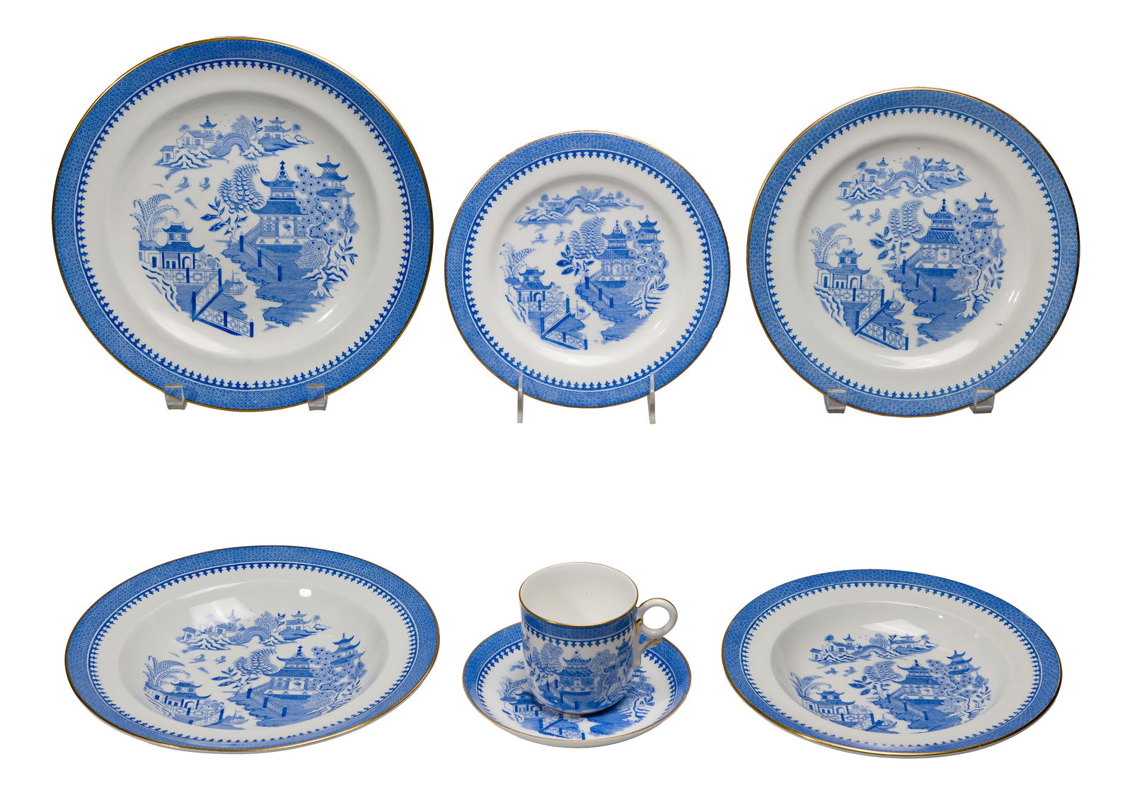 Royal Worcester Blue Willow Porcelain China Service (1 of 5)