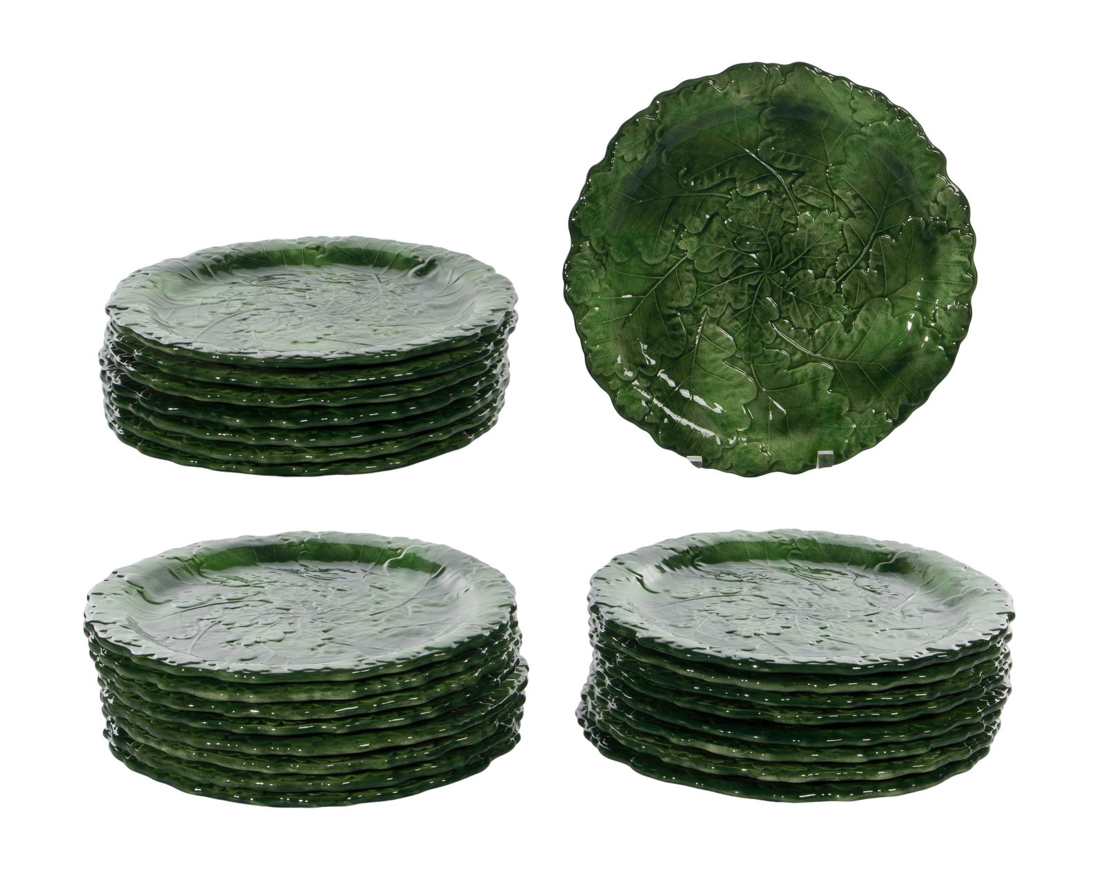 Vietri Foglia Green Leaf Majolica Chargers (1 of 4)
