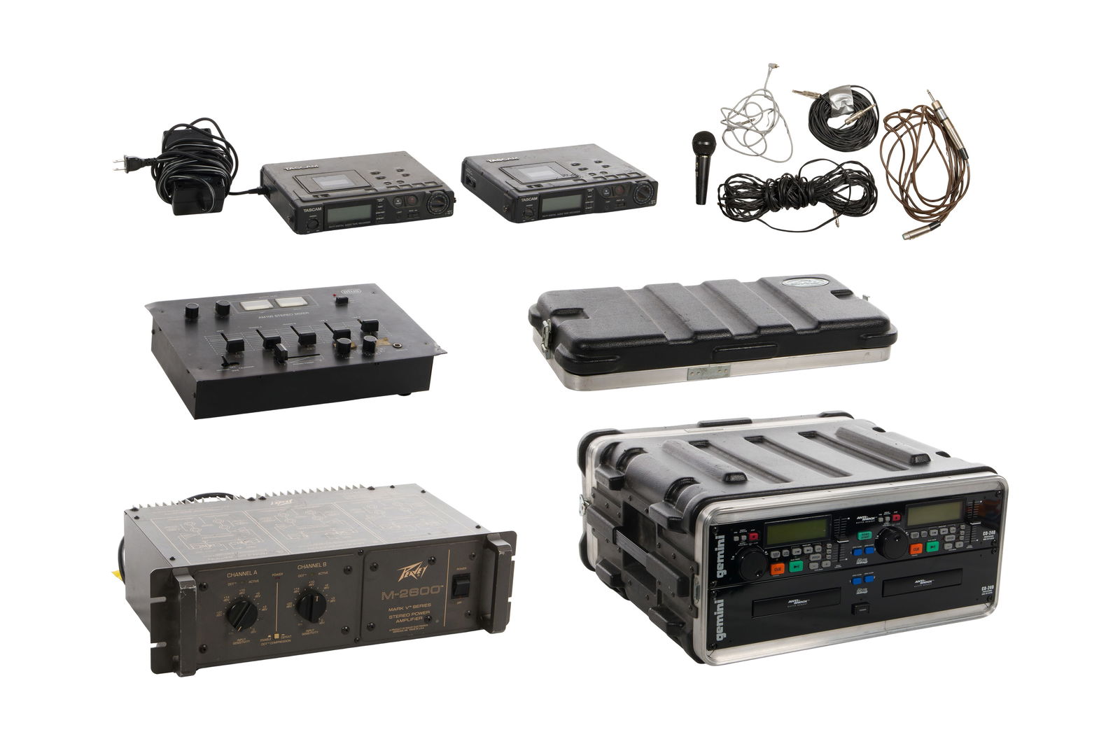 Peavy M-2600 Amplifier and Sound Equipment Assortment (1 of 2)