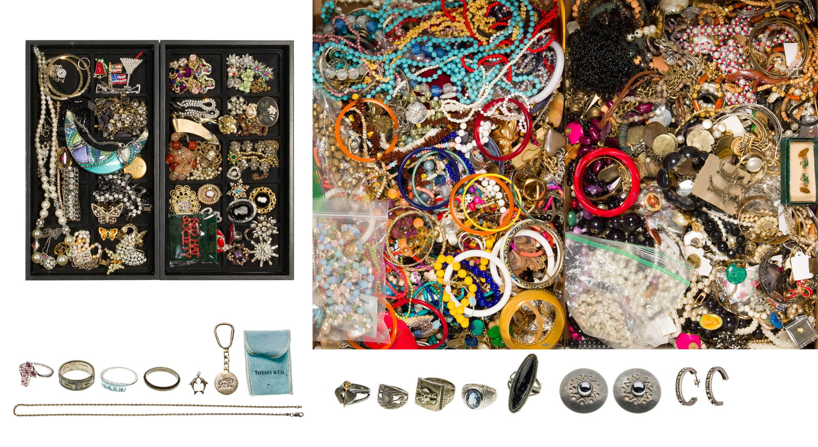Sterling Silver, Rhinestone and Costume Jewelry Assortment (1 of 2)