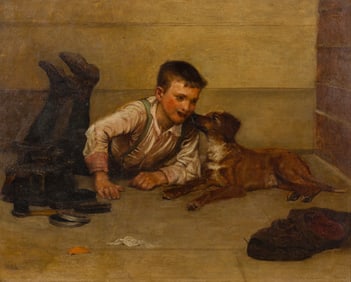 John George Brown (American, 1831-1913) Oil on Canvas