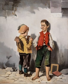 Style of John George Brown (American, 1831-1913) Oil on Canvas