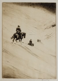 Levon West (American, 1900-1968) 'Canadian Rockies' Drypoint Etching