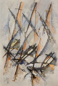 Roger Lersy (French, 1920-2004) 'Les Regates' Oil on Canvas