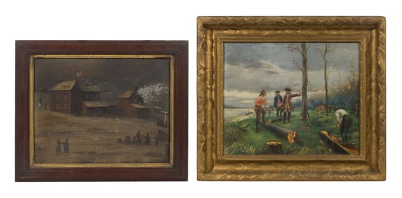 Aiken (19th / 20th Century) 'Founding of St. Louis' Oil on Canvas