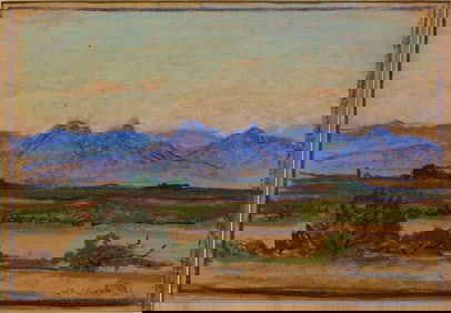 Eliot Candee Clark (American, 1883-1980) Pastel on Paper