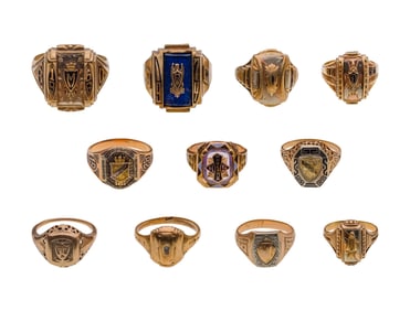 10k Yellow Gold School Ring Assortment