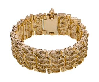 14k Yellow Gold Nugget Bracelet