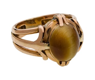 17k Gold and Tiger Eye Ring