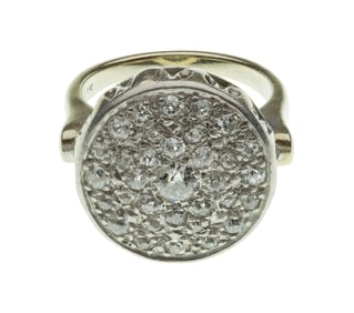 14k White Gold and Diamond Ring