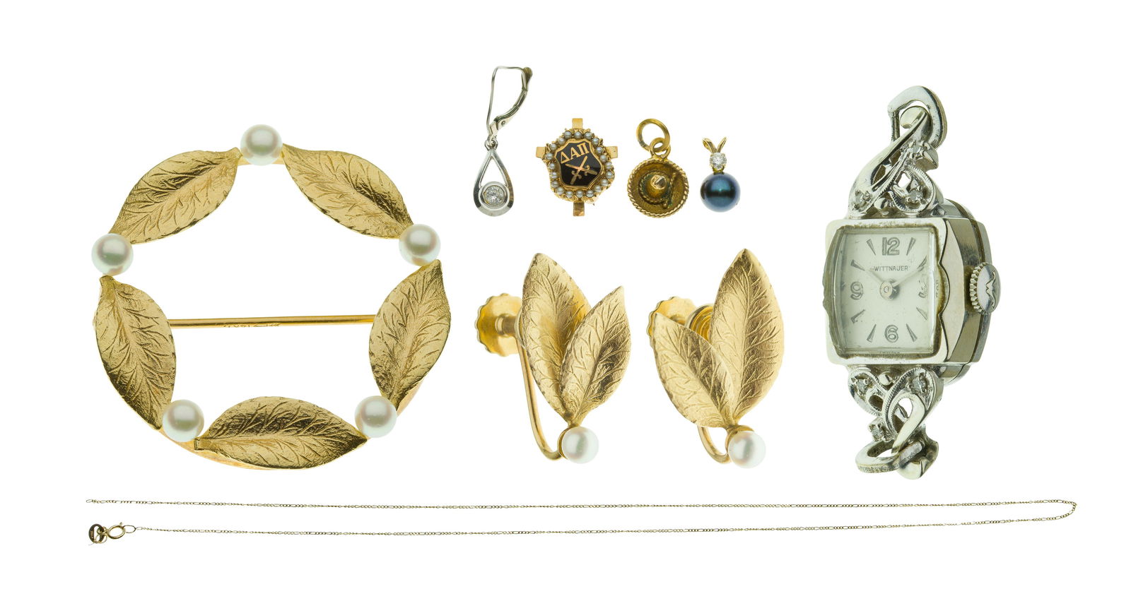 14k Gold Wristwatch Case and Jewelry Assortment (1 of 1)