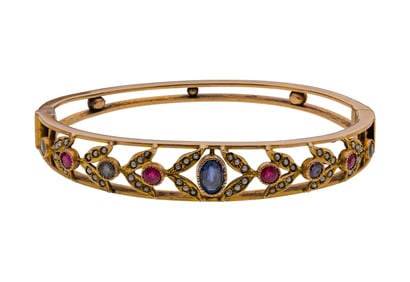 10k Yellow Gold Hinged Bangle Bracelet