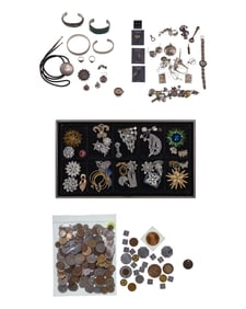Gold, Sterling Silver, Rhinestone and Costume Jewelry Assortment