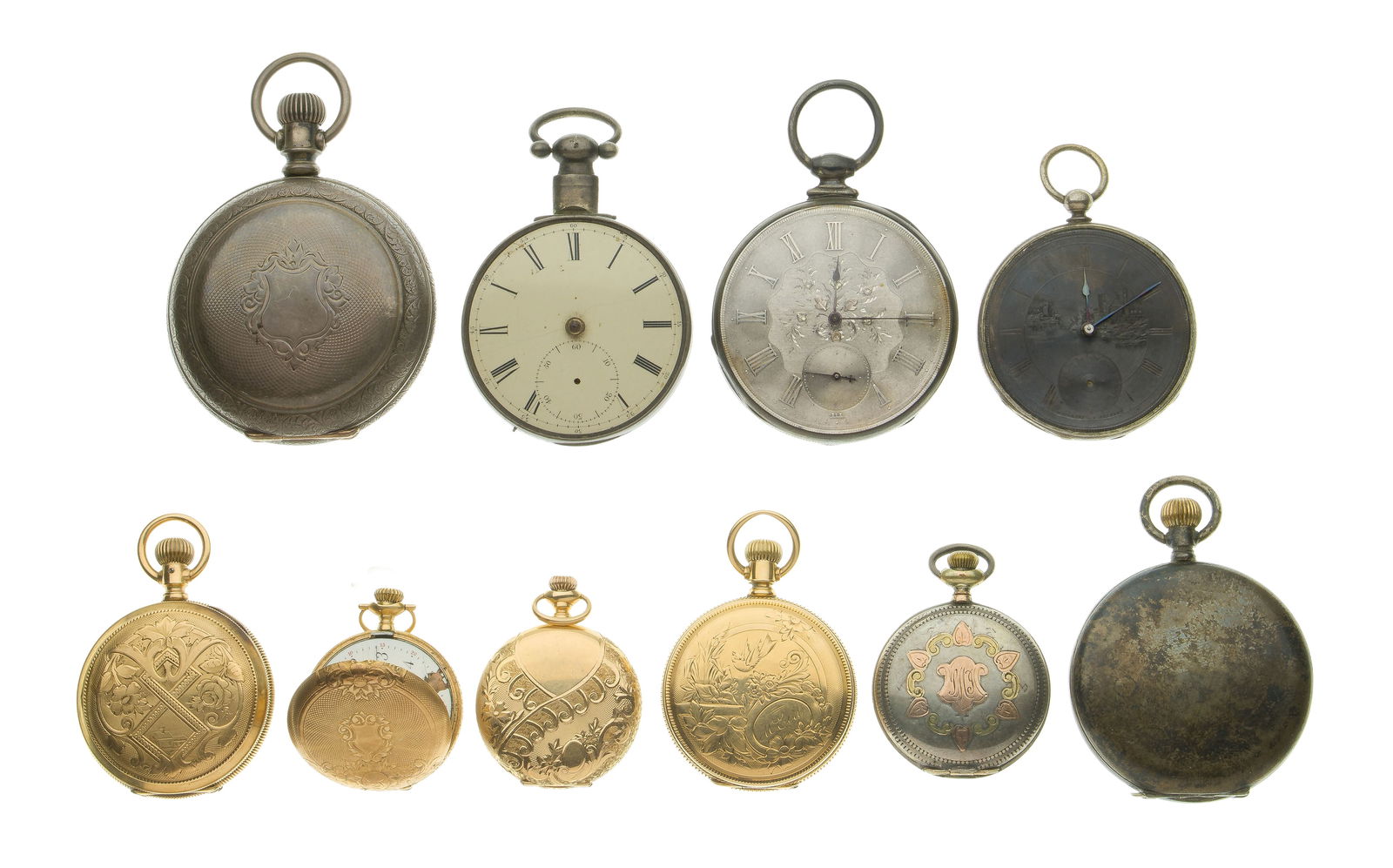 14k Gold and Silver Pocket Watch Assortment (1 of 2)