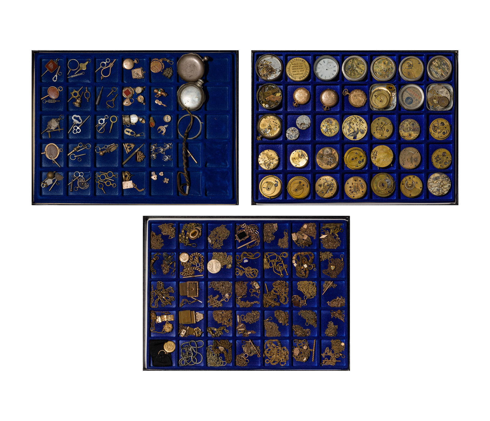 Pocket Watch Chain, Fob, Key and Part Assortment (1 of 1)