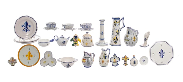 Quimper Fleur De Lis Pottery Assortment