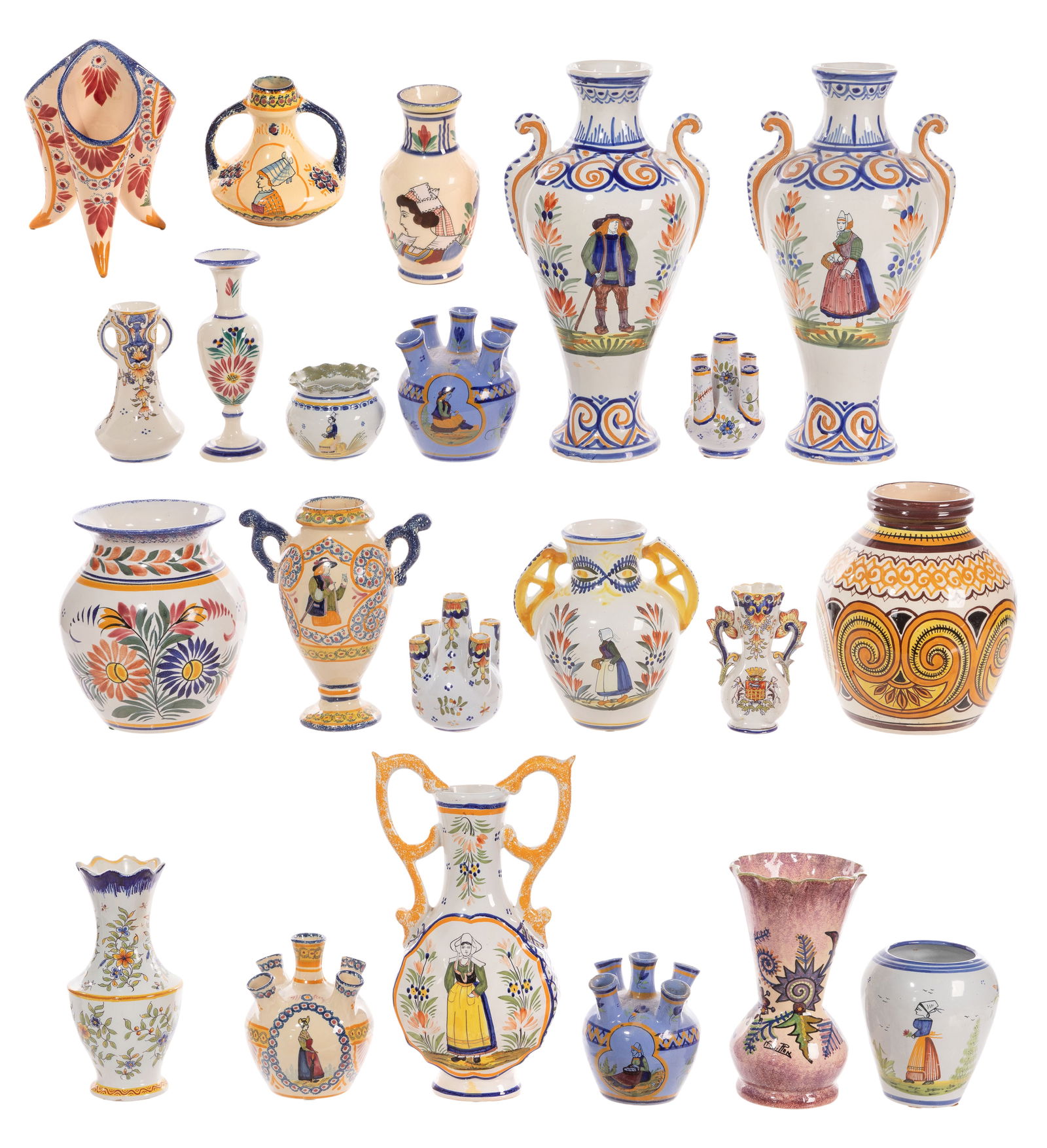 Quimper Pottery Vase Assortment (1 of 1)