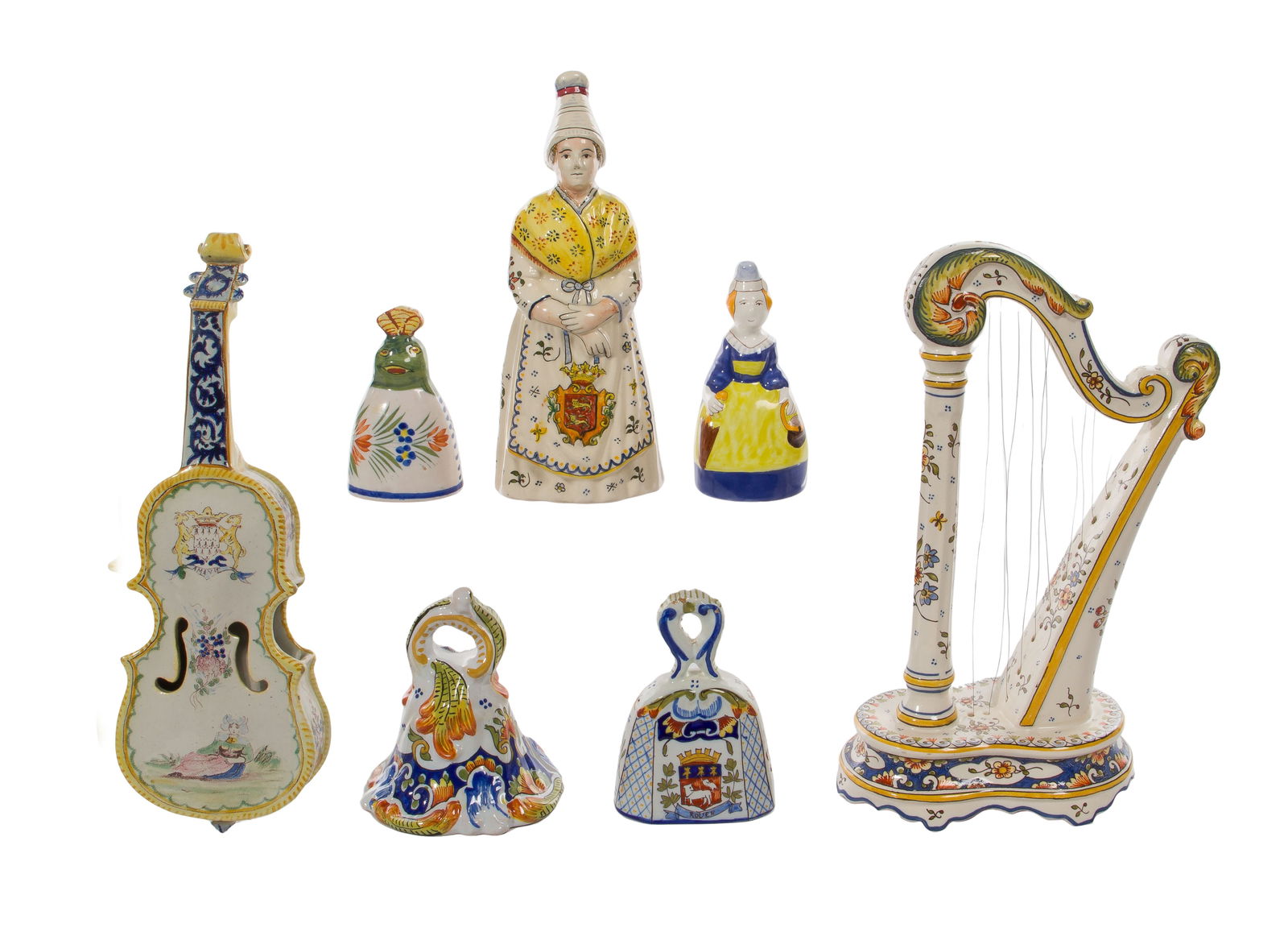 Quimper Pottery Instrument and Bell Assortment (1 of 2)