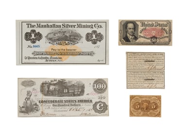 US Fractional, Confederate and Merchantable Note Assortment