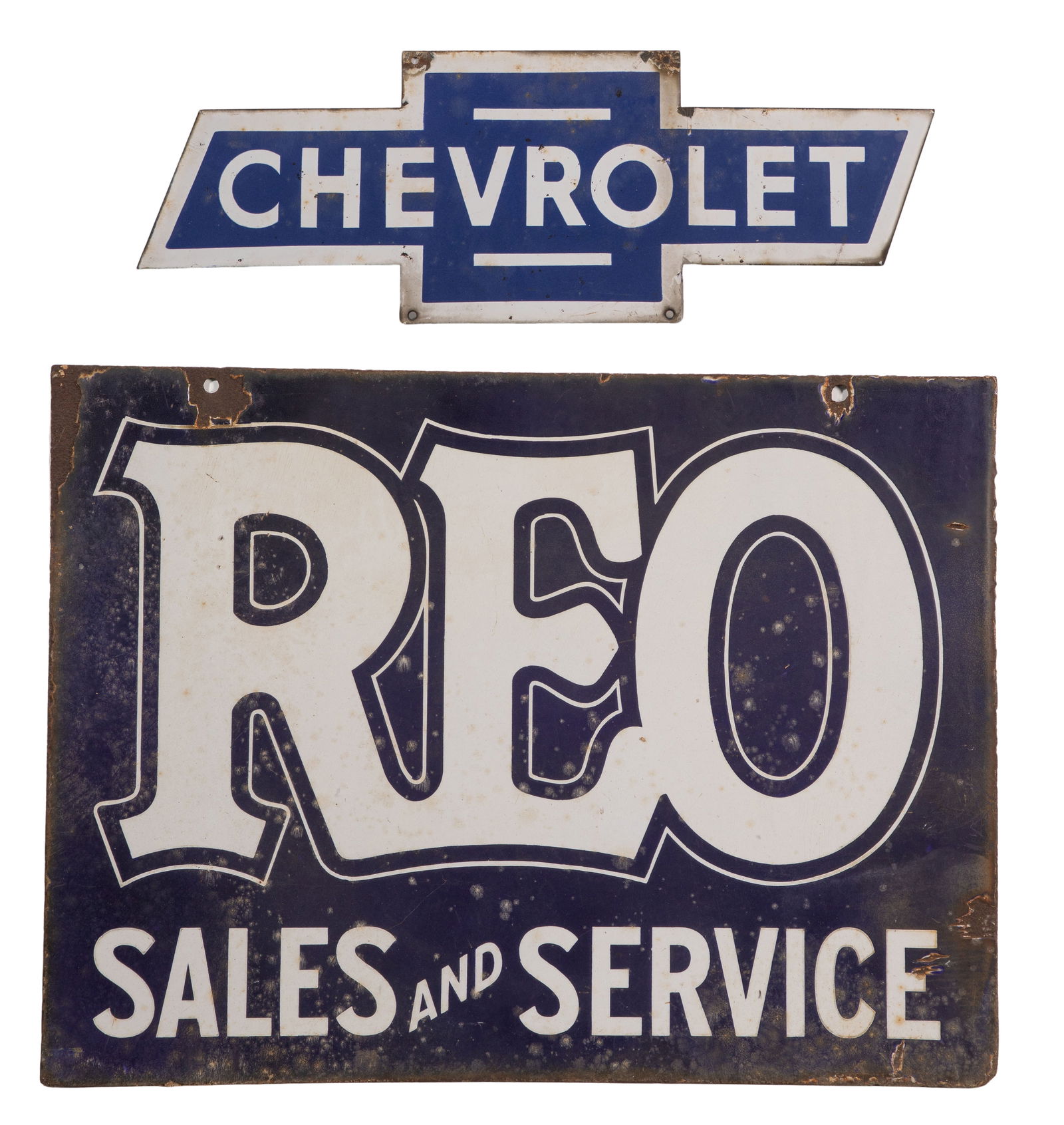 Automotive Advertising Enameled Metal Signs (1 of 2)