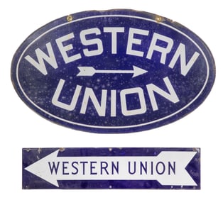 Western Union Advertising Porcelain Signs