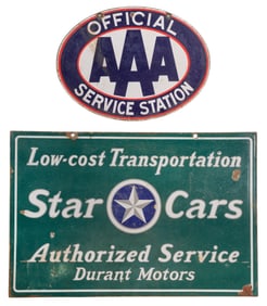 Automotive Double Sided Enameled Metal Advertising Signs