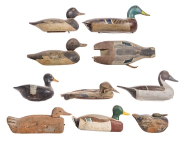Signed Carved Wood Duck Decoy Assortment