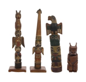 Native American Northwest Coast Totem Pole Model Assortment