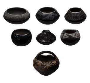 Native American Pueblo Black Pottery