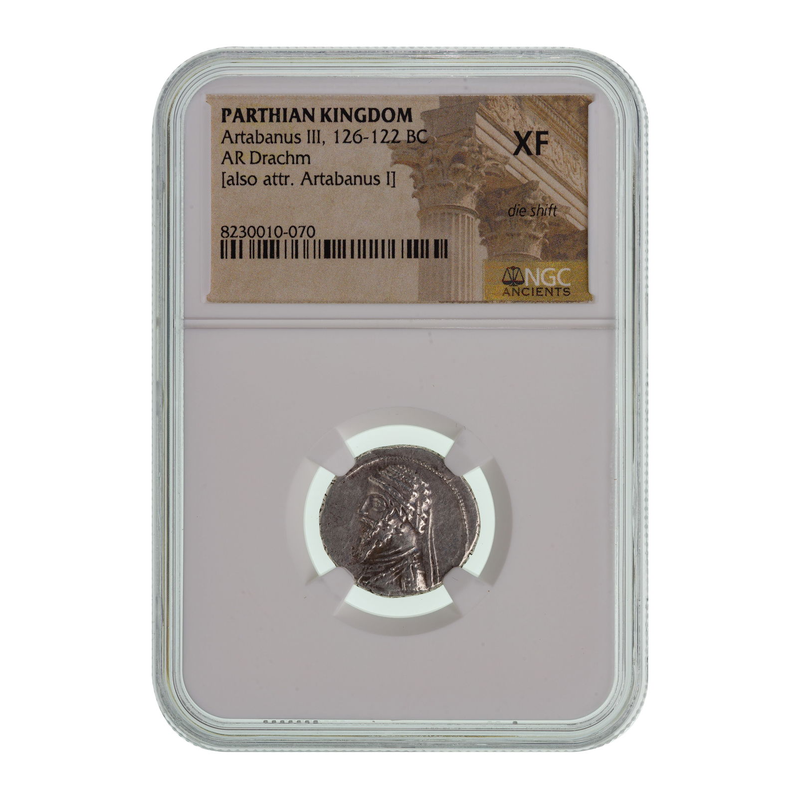 PARTHIAN KINGDOM, Artabanus III, 126-122 BC, AR Drachm XF NGC (1 of 2)