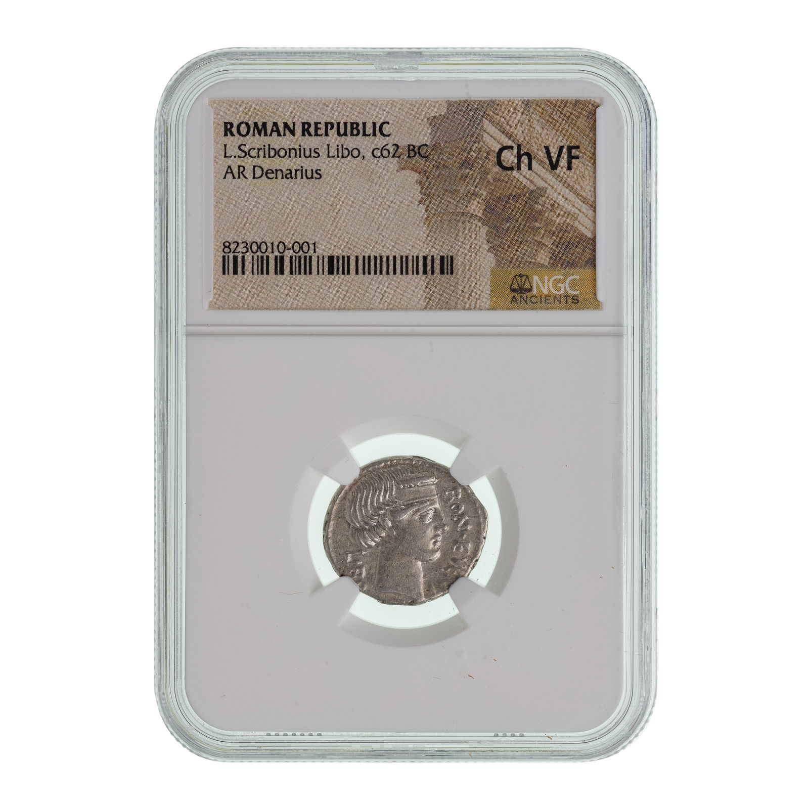 ROMAN REPUBLIC, L.Scribonius Libo, c62 BC, AR Denarius CH VF NGC (1 of 2)