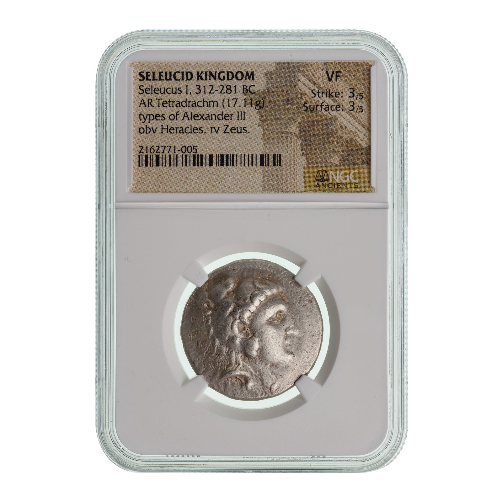 SELEUCID KINGDOM, Seleucus I, 312-281 BC, AR Tetradrachm VF NGC (1 of 2)