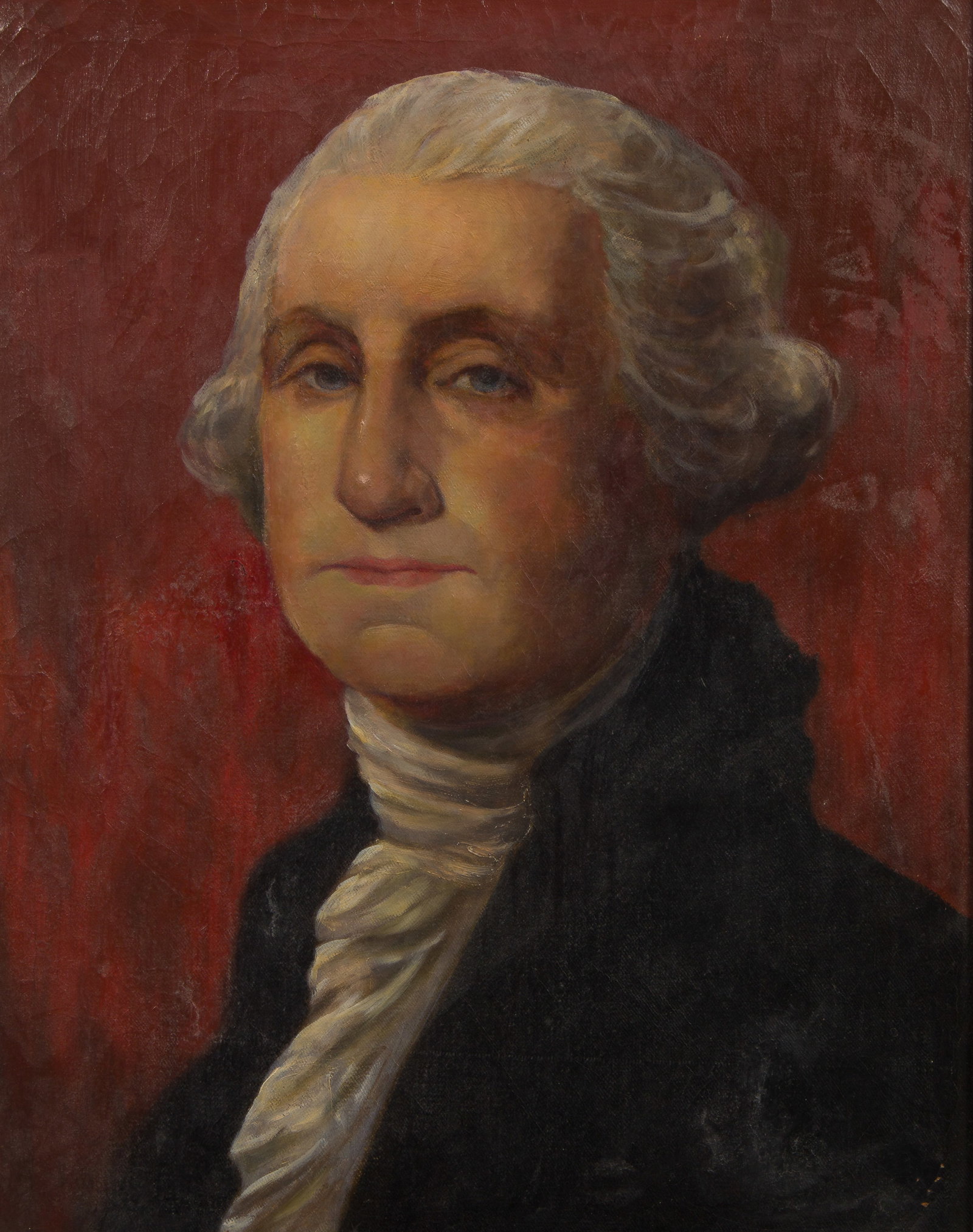 Unknown Artist (20th Century) Oil on Canvas: Unknown Artist (20th Century) Oil on Canvas Undated, unsigned, depicting George Washington, in a gold-tone wood frame Property from: a Private Collector, Barrington, Illinois Height: 20 1/4 inches, Wi