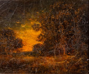 Ralph Albert Blakelock (American, 1847-1919) Oil on Canvas