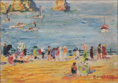 Corene Cowdery (American, 20th Century) 'At Catalina Islands' Oil on Board
