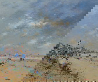 Jean-Pierre Dubord (French, b.1949) 'Temps Gris Sur la Cote Normande' Oil on Canvas (1 of 5)