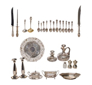 Sterling Silver and European Silver (830, 800) Object Assortment