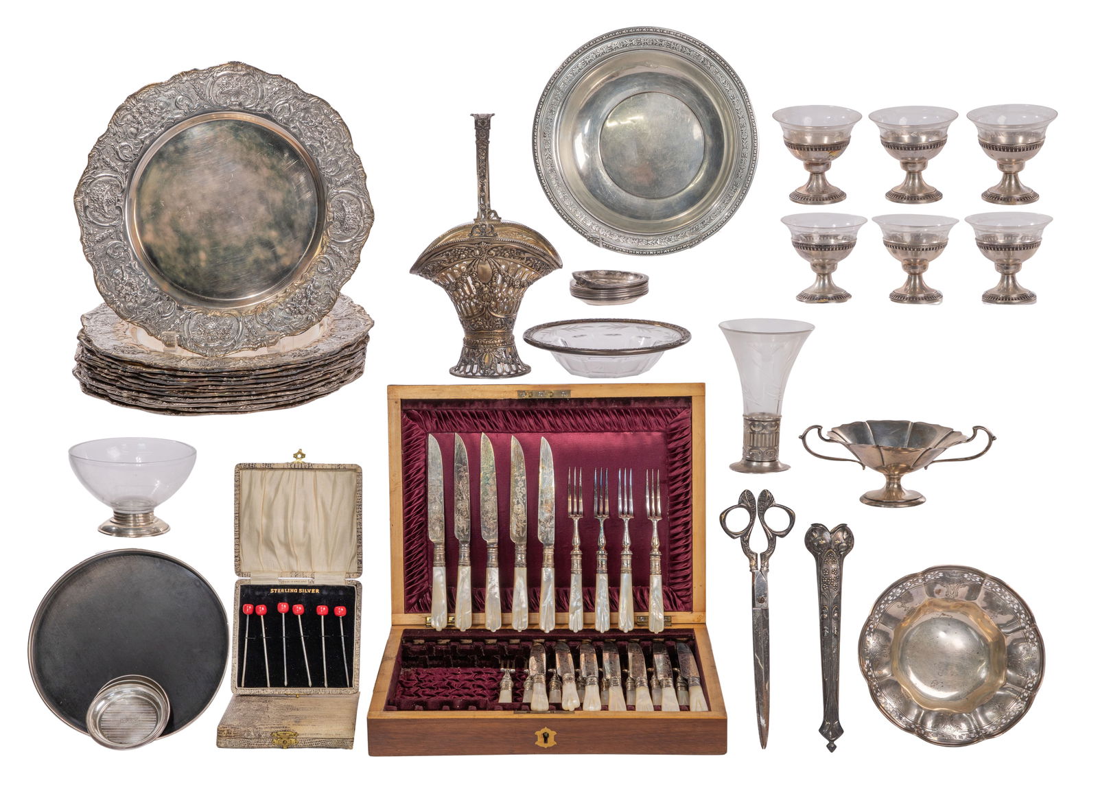 Sterling Silver and Silverplate Object Assortment (1 of 1)