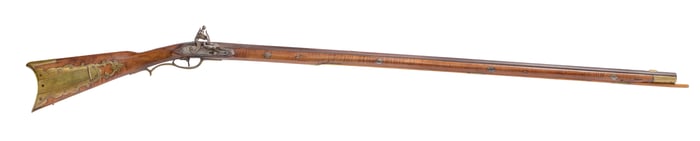 James Teaff (American, 1796-1861) Long Rifle Flintlock Black Powder Muzzleloader