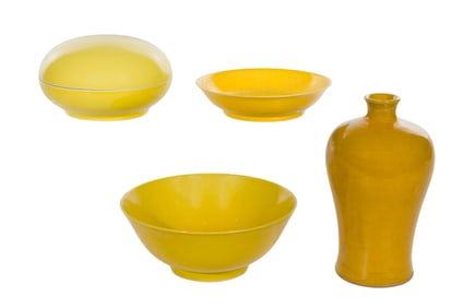 Chinese Yellow Glazed Porcelain Assortment